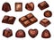 Chocolates icons, choco candies and sweets sketch