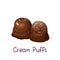 Chocolates and mini cream puffs, profiterole
