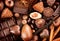 Chocolates sweets background