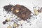 A chocolaty  walnut cake with rich chocolate chip