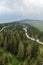 `ChodnÃƒÆ’Ã‚Â­k korunami stromov` Wooden path among the trees with view on Slovakia Tatra montains