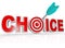 Choice Arrow in Target Bulls-Eye Word Best Option