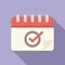 Choice ballot date icon flat vector. People process