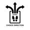 Choice direction icon. Choose path life isolated on background