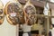 Choice and premium home cured pork joints hanging in a butchers