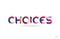 choices colored rainbow word text suitable for logo design