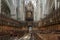 The choir inside York Minster, historic cathedral built in English gothic architectural style, City of York in England, UK