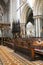 Choir stalls in chancel of Worcester Cathedral, England