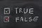 Choise between True and False