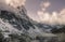 Cholatse summit and lake in Himalayas Nepal