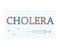 Cholera word on checkered paper sheet