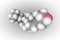 Cholesterol molecule on grey background. Atoms are represented as spheres with conventional color coding: carbon grey