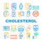 Cholesterol Overweight Collection Icons Set Vector flat