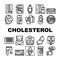 Cholesterol Overweight Collection Icons Set Vector flat