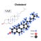 Cholesterol. Structure of a molecule.
