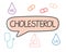 Cholesterol word and medical icons