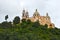 Cholula, Puebla, Mexico - 31 August 2021: Church of Our Lady of Help in Cholula, an archaeological site with a pre