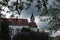 Chomutov, Czech republic - April 28, 2019: tower in  in centre of spring city