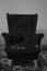 Chomutov, Czechia - November 05, 2022 - black cat Violka in new chair