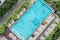 Chonburi, Thailand â€“ May 12, 2018 : Top view of roof top swimming pool