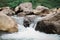 Chong Lom waterfall landscape.Travel destination at Khun Dan Prakan Chon Dam Nakhon Nayok Thailand is popular tourists enjoy the b