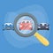 Choose car using magnifying glass. Auto selection