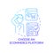 Choose ecommerce platform blue gradient concept icon