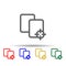 Choose folder document multi color style icon. Simple thin line, outline vector of web icons for ui and ux, website or mobile