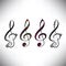 Choose from four assorted decorative G clefs