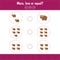 Choose more, less or equal. Count yak. Learning counting and algebra kids activity