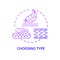 Choosing type purple gradient concept icon