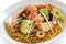 Chop suey on deep-fried noodles