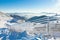 CHOPOK, SLOVAKIA - JANUARY 12, 2017: Fence covered by heavy snow on a sunny day after a heavy blizzard at Chopok mountain, January