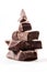 Chopped chocolate. Clipping path