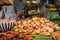 Chopped crispy pork on banana leaves for sale