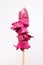 Chopped pink lipstick on stick