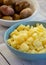 Chopped potatoes in a bowl