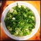 Chopped scallions in round bowl