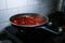 Chopped vegetables on a Cooking pan while preparing a recipe