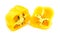 Chopped yellow capsicum with seeds
