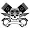 Chopper biker skull emblem crest tattoo ink illustration 3