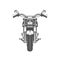 Chopper motorcycle front side isolated