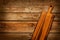 Chopping (cutting) board on rustic planked table