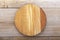 Chopping kitchen boards on a wooden background. Top view flat lay