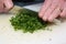 Chopping parsley