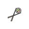 Chopsticks holding sushi roll filled outline icon