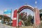 Chopta, Uttarakhand, India - 1st November 2018 : Red gateway for trekkers for Tungnath trek route, one of the highest Shiva