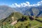 Choquequirao ancient archaeological complex that towers above the Apurimac River canyon and rests atop a flattened hill