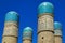 Chor Minor with four turquoise towers in Bukhara Uzbekistan