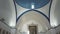 Chora, Mykonos, Greece- September,13,2016: tilt down shot of the interior of the catholic church of panagia rodario